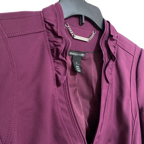 White House Black Market Purple Blazer Tailored Open Front - Picture 2 of 9